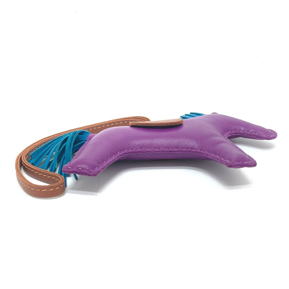 HERMES charm lambskin purple Rodeo GM Women Used Authentic