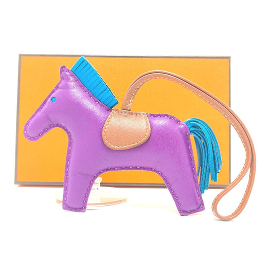 HERMES charm lambskin purple Rodeo GM Women Used Authentic