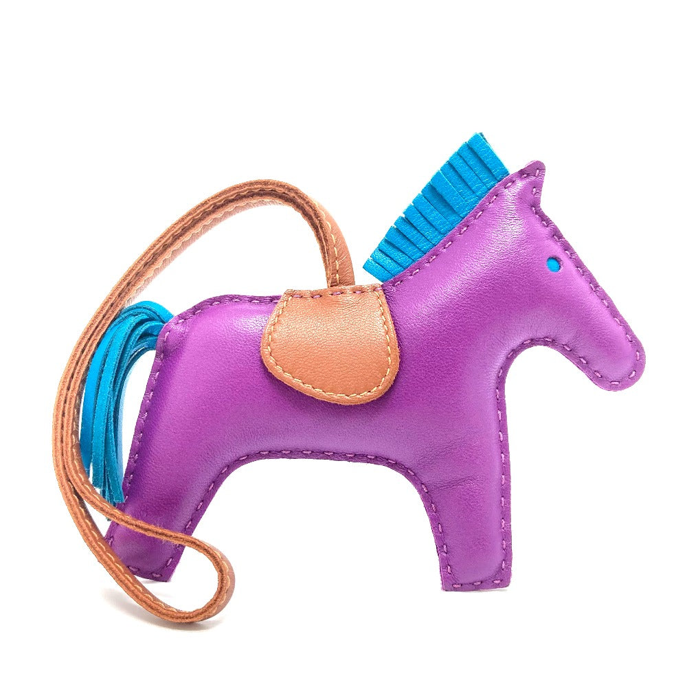 HERMES charm lambskin purple Rodeo GM Women Used Authentic