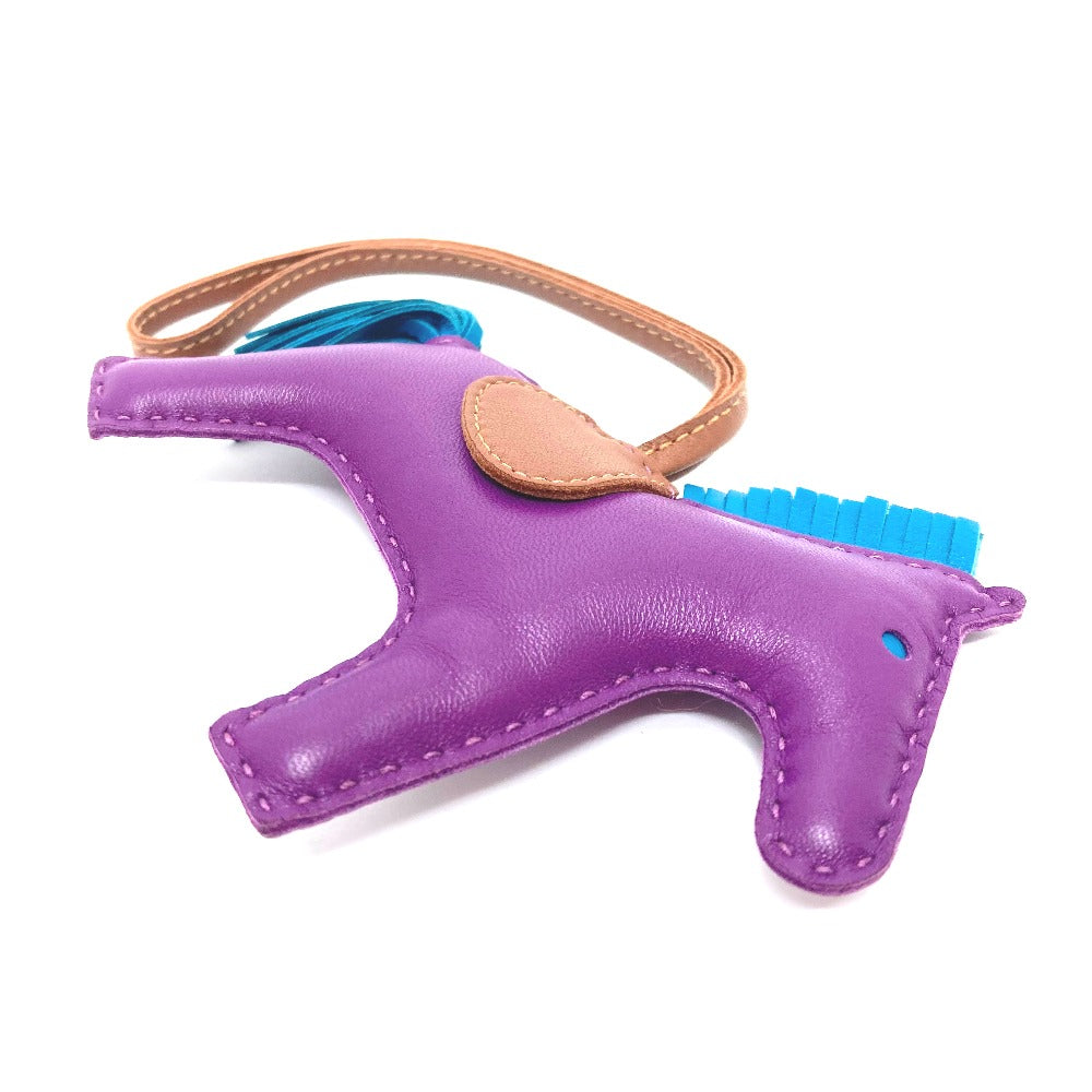 HERMES charm lambskin purple Rodeo GM Women Used Authentic
