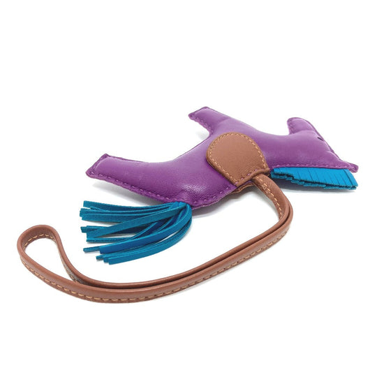 HERMES charm lambskin purple Rodeo GM Women Used Authentic