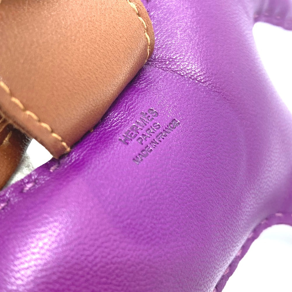 HERMES charm lambskin purple Rodeo GM Women Used Authentic