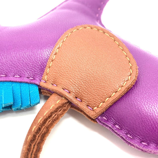 HERMES charm lambskin purple Rodeo GM Women Used Authentic