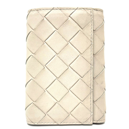 BOTTEGAVENETA Key case Key holder  630336 leather off white INTRECCIATO Key ring unisex(Unisex) Used Authentic
