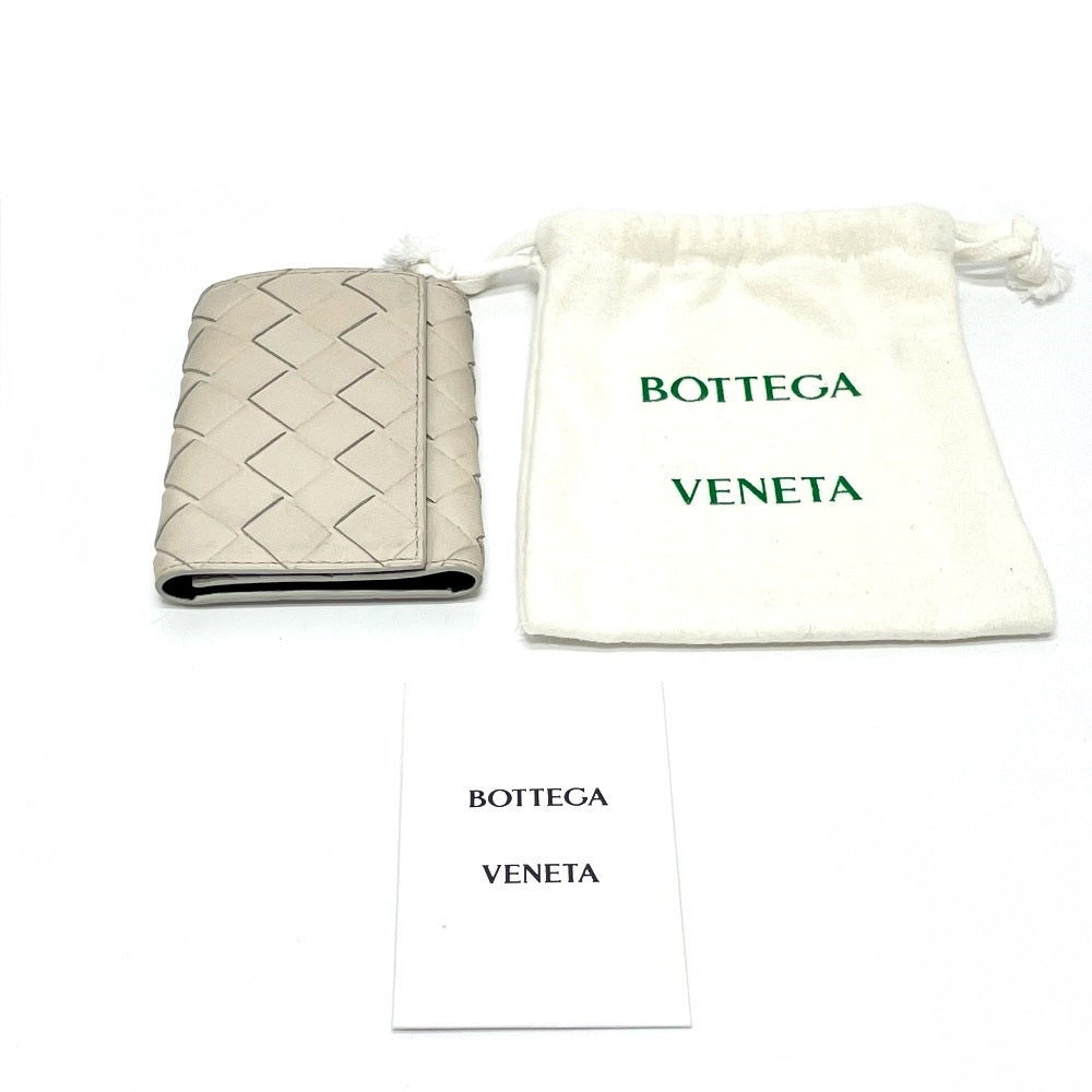 BOTTEGAVENETA Key case Key holder  630336 leather off white INTRECCIATO Key ring unisex(Unisex) Used Authentic