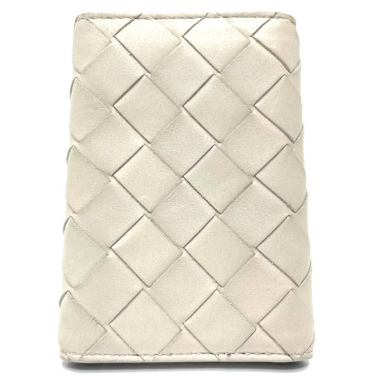 BOTTEGAVENETA Key case Key holder  630336 leather off white INTRECCIATO Key ring unisex(Unisex) Used Authentic