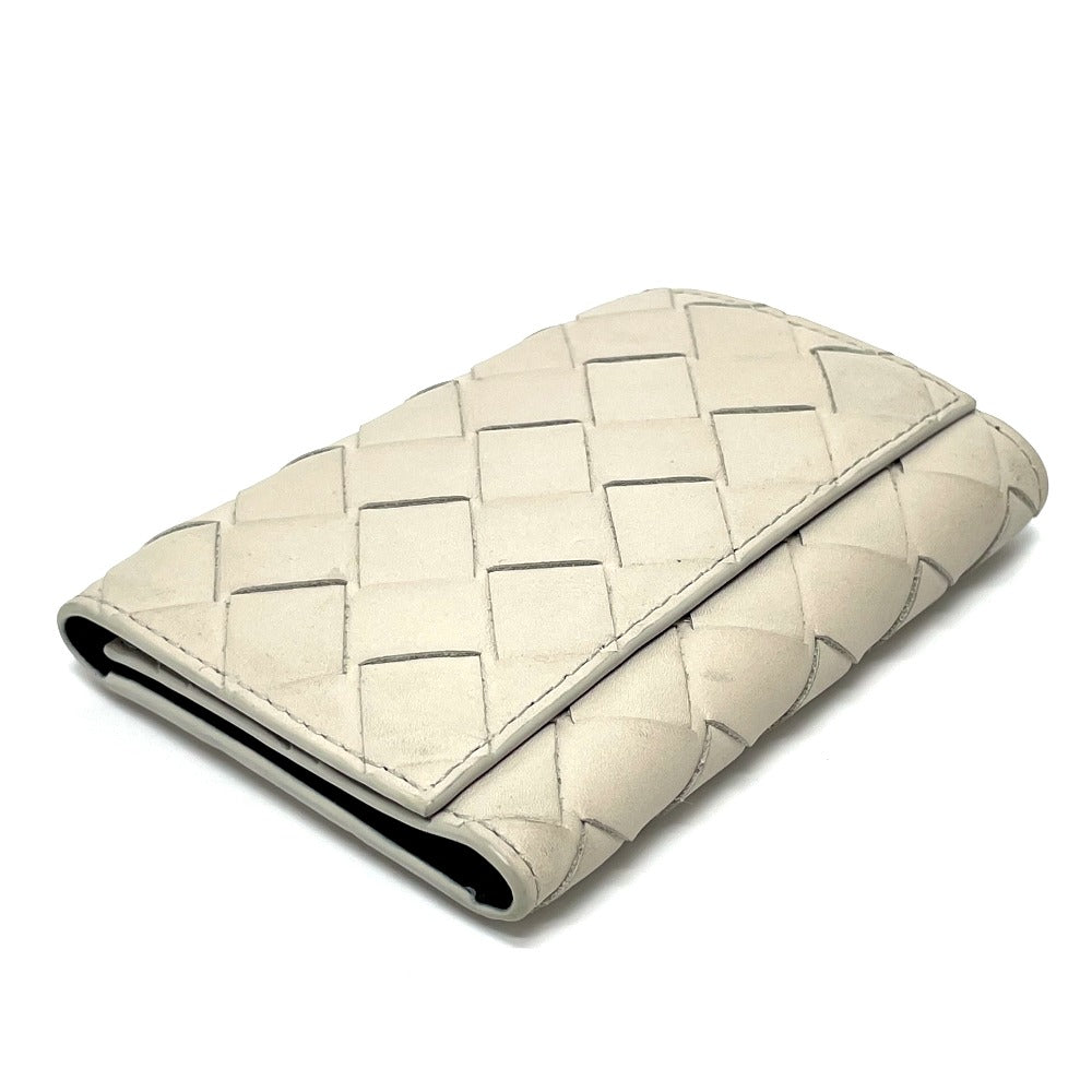 BOTTEGAVENETA Key case Key holder  630336 leather off white INTRECCIATO Key ring unisex(Unisex) Used Authentic