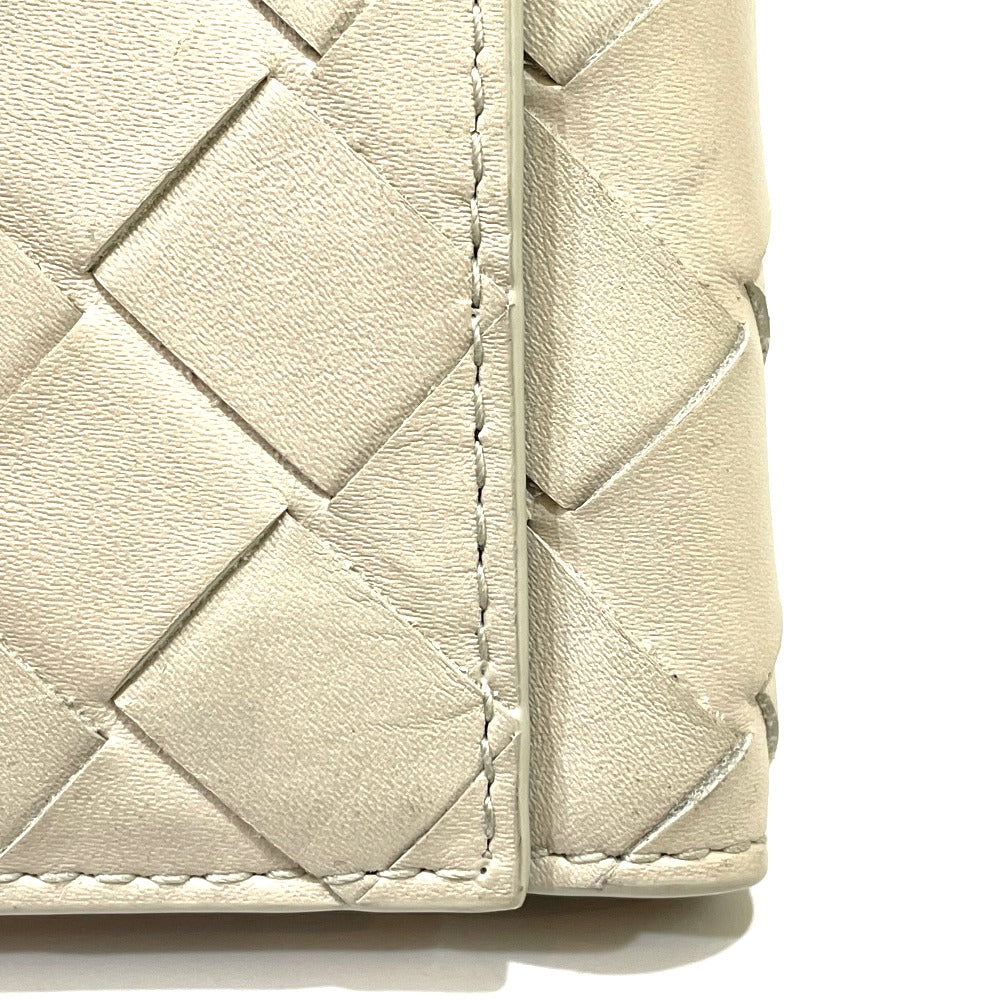 BOTTEGAVENETA Key case Key holder  630336 leather off white INTRECCIATO Key ring unisex(Unisex) Used Authentic