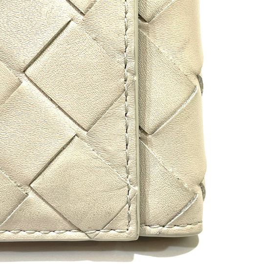 BOTTEGAVENETA Key case Key holder  630336 leather off white INTRECCIATO Key ring unisex(Unisex) Used Authentic