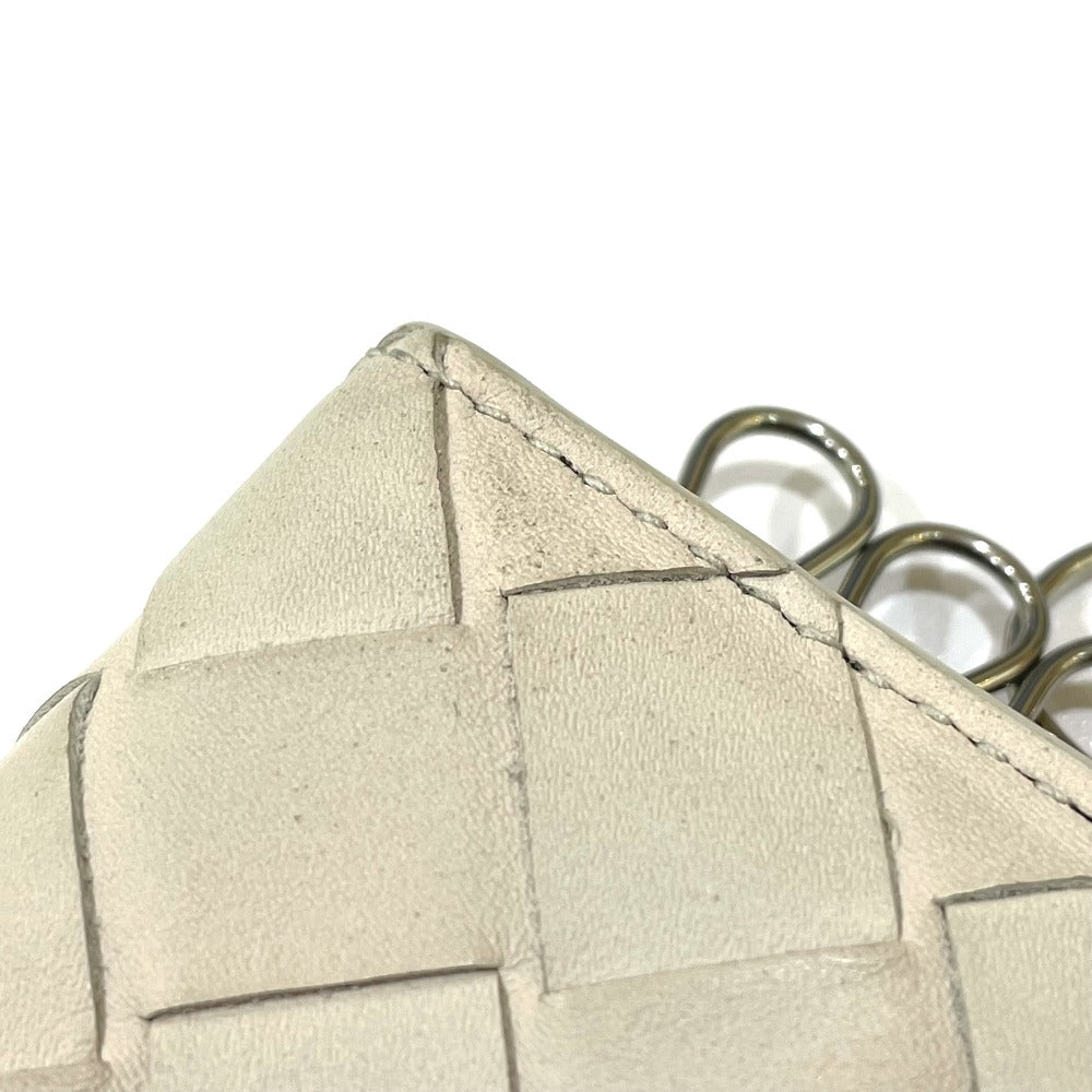 BOTTEGAVENETA Key case Key holder  630336 leather off white INTRECCIATO Key ring unisex(Unisex) Used Authentic