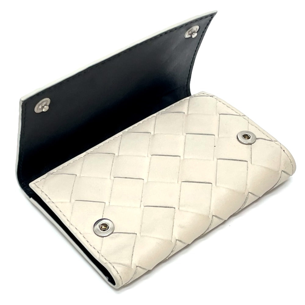 BOTTEGAVENETA Key case Key holder  630336 leather off white INTRECCIATO Key ring unisex(Unisex) Used Authentic