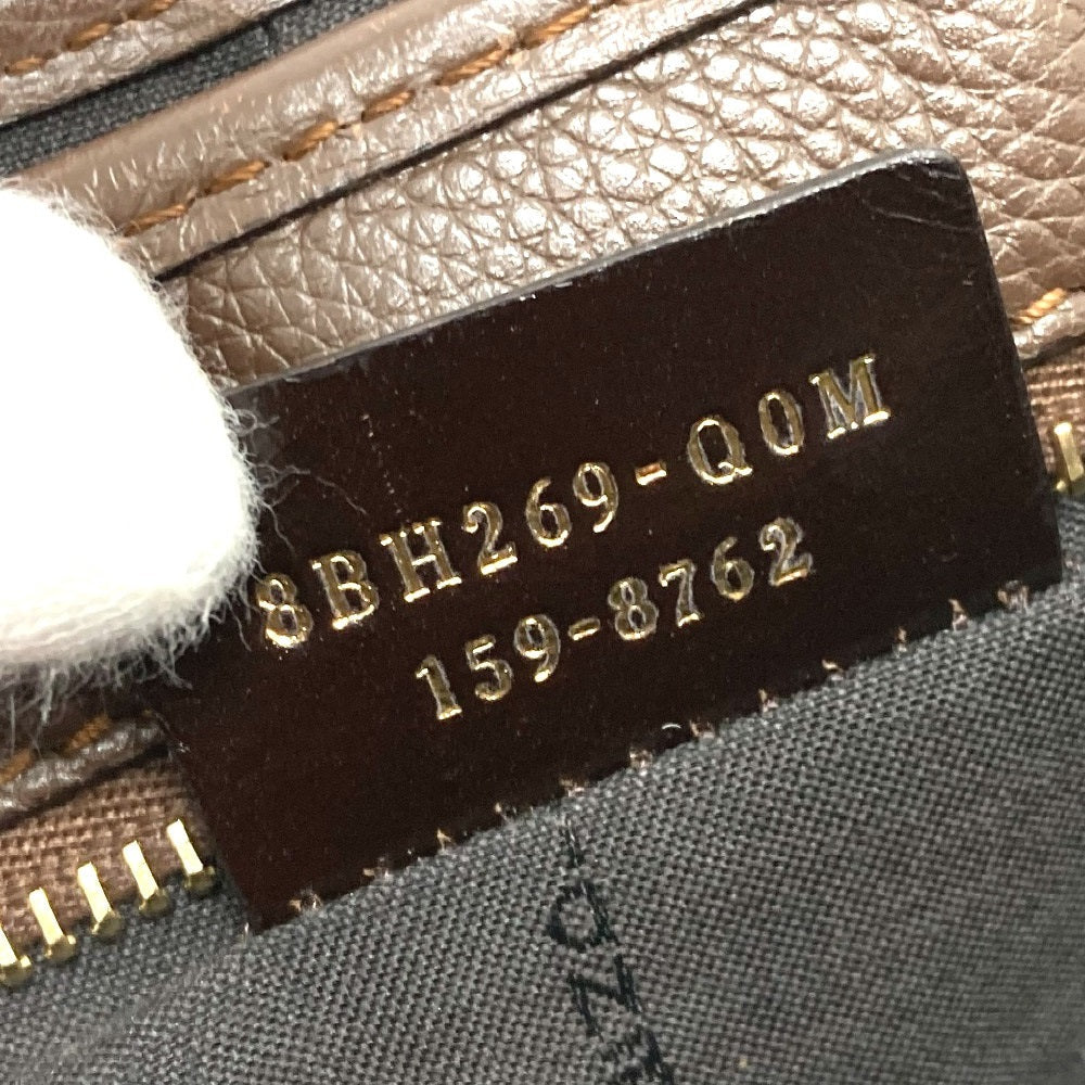FENDI Tote Bag 8BH268 Leather / canvas Brown Zucca FF pattern Shoulder Women Used Authentic