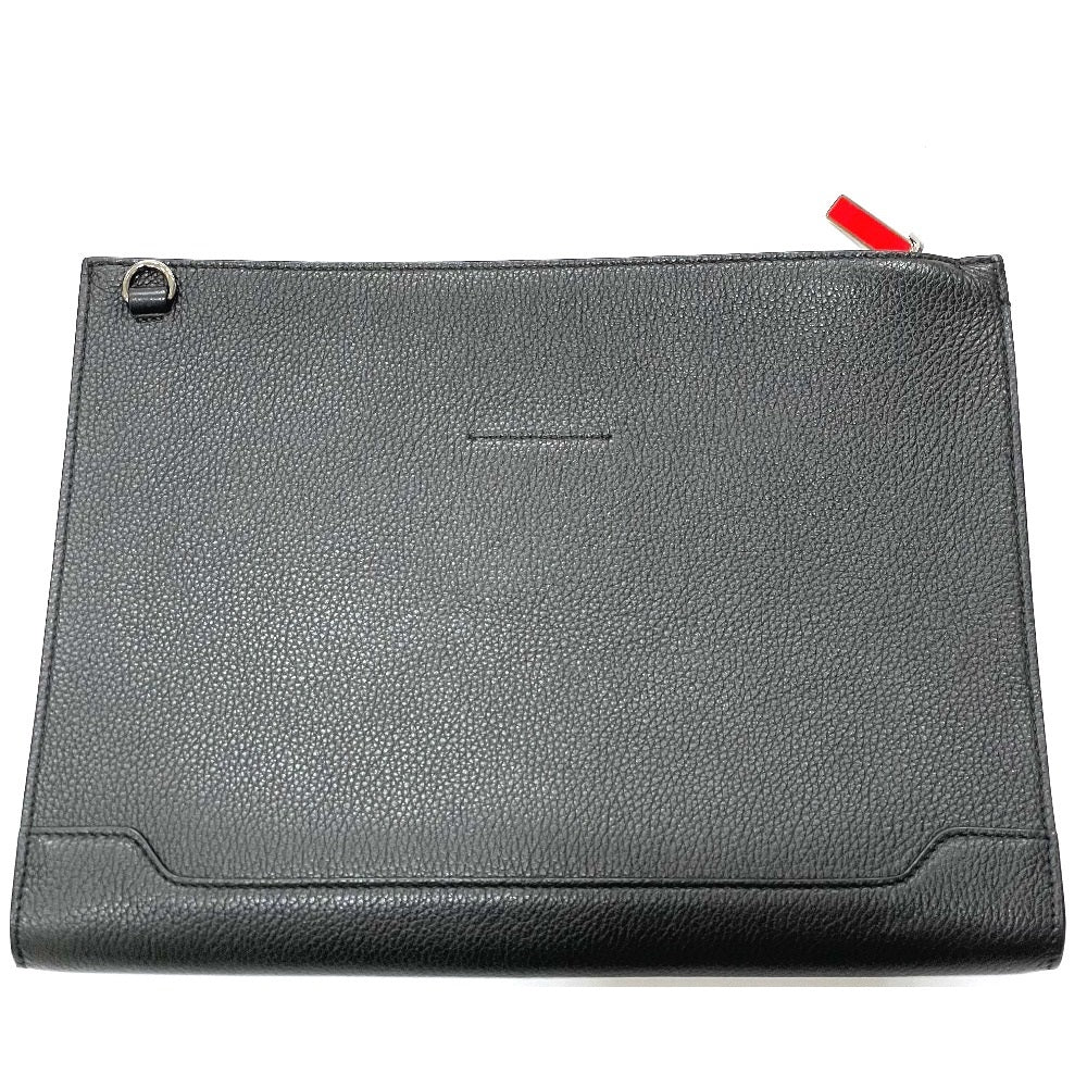 Christian Louboutin Clutch bag leather black Spike studs Sky porch unisex(Unisex) Used Authentic
