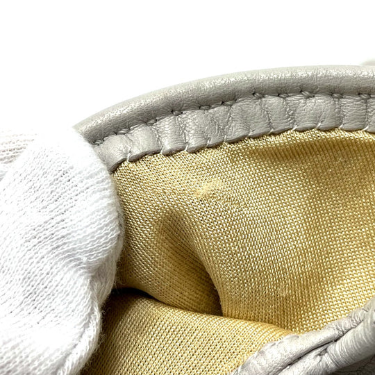HERMES Glove leather gray Jumbo hook motif Women Women Used Authentic