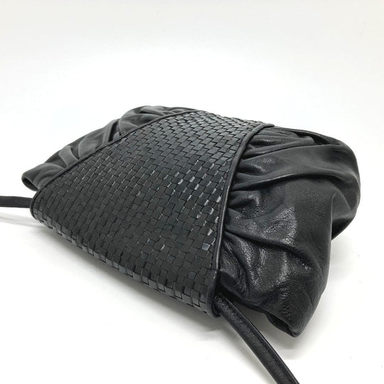 FENDI Shoulder Bag leather black Quilting Gathered