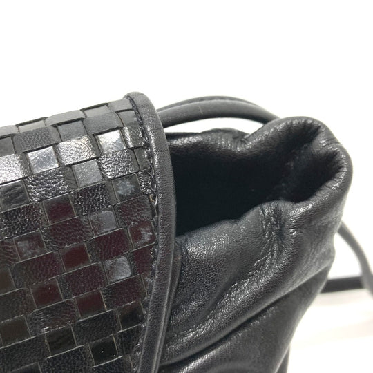 FENDI Shoulder Bag leather black Quilting Gathered
