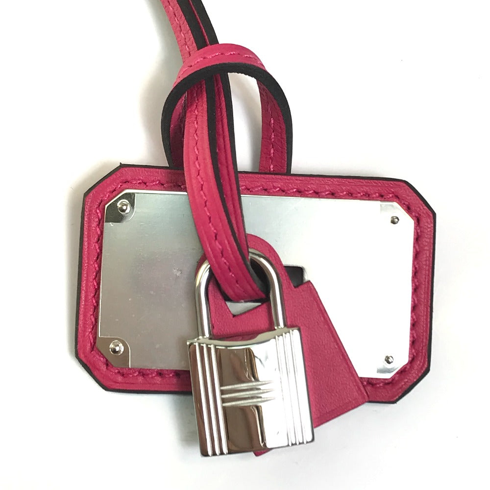 HERMES Necklace Vaux Swift Pink type Pendant Okelley GM Women Used Authentic
