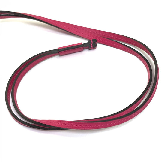 HERMES Necklace Vaux Swift Pink type Pendant Okelley GM Women Used Authentic