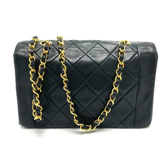 CHANEL Shoulder Bag lambskin black CCCOCO Mark Diana 22 Women Used Authentic