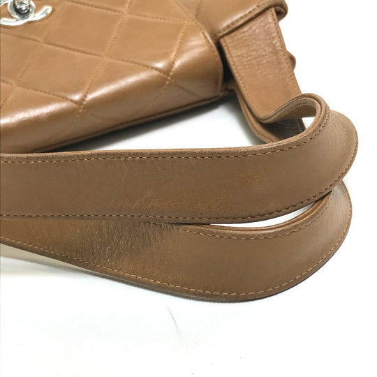 CHANEL Handbag lambskin Brown Matrasse CC COCO Mark Women Used Authentic