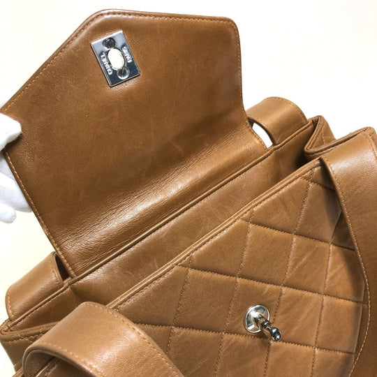 CHANEL Handbag lambskin Brown Matrasse CC COCO Mark Women Used Authentic