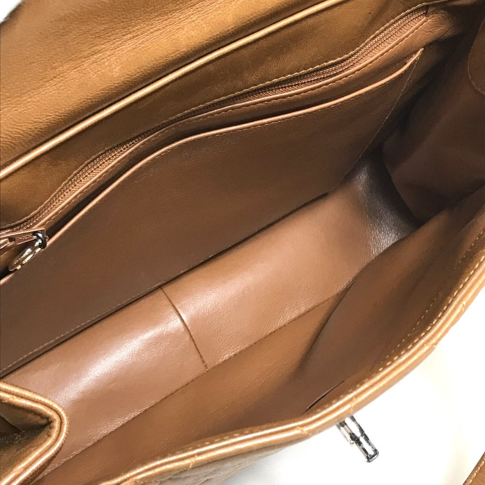 CHANEL Handbag lambskin Brown Matrasse CC COCO Mark Women Used Authentic