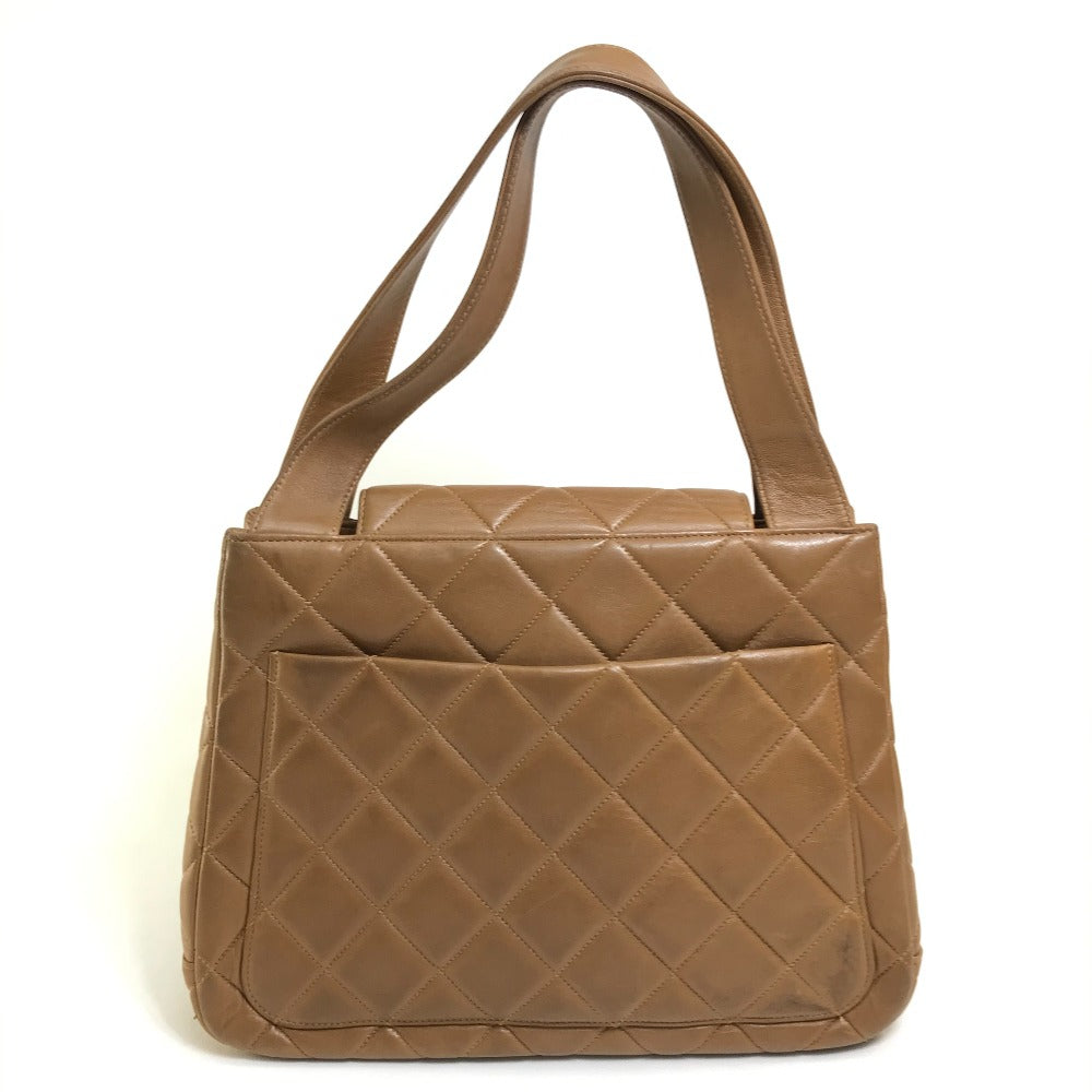 CHANEL Handbag lambskin Brown Matrasse CC COCO Mark Women Used Authentic
