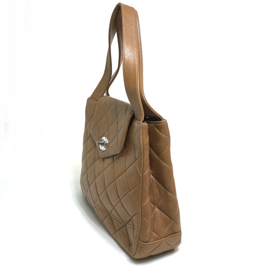 CHANEL Handbag lambskin Brown Matrasse CC COCO Mark Women Used Authentic
