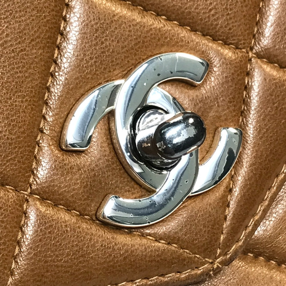 CHANEL Handbag lambskin Brown Matrasse CC COCO Mark Women Used Authentic