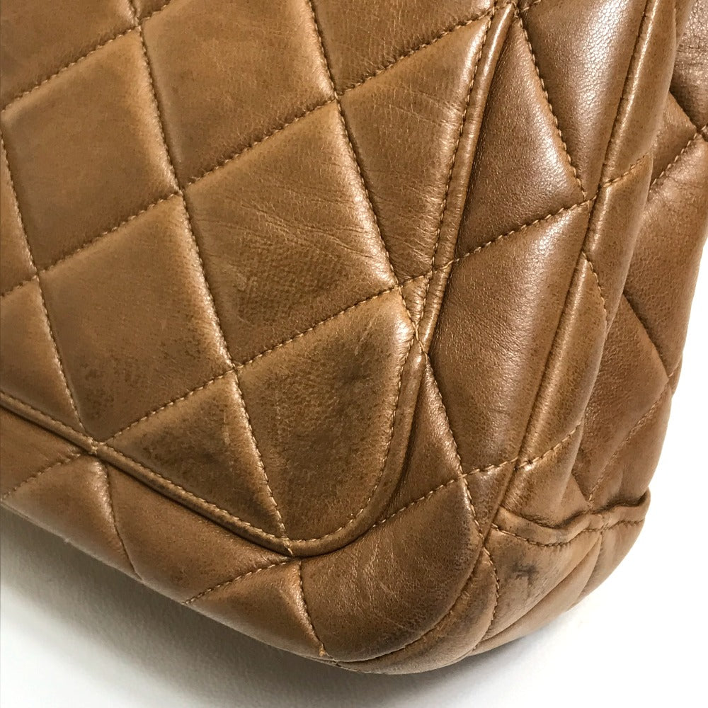 CHANEL Handbag lambskin Brown Matrasse CC COCO Mark Women Used Authentic