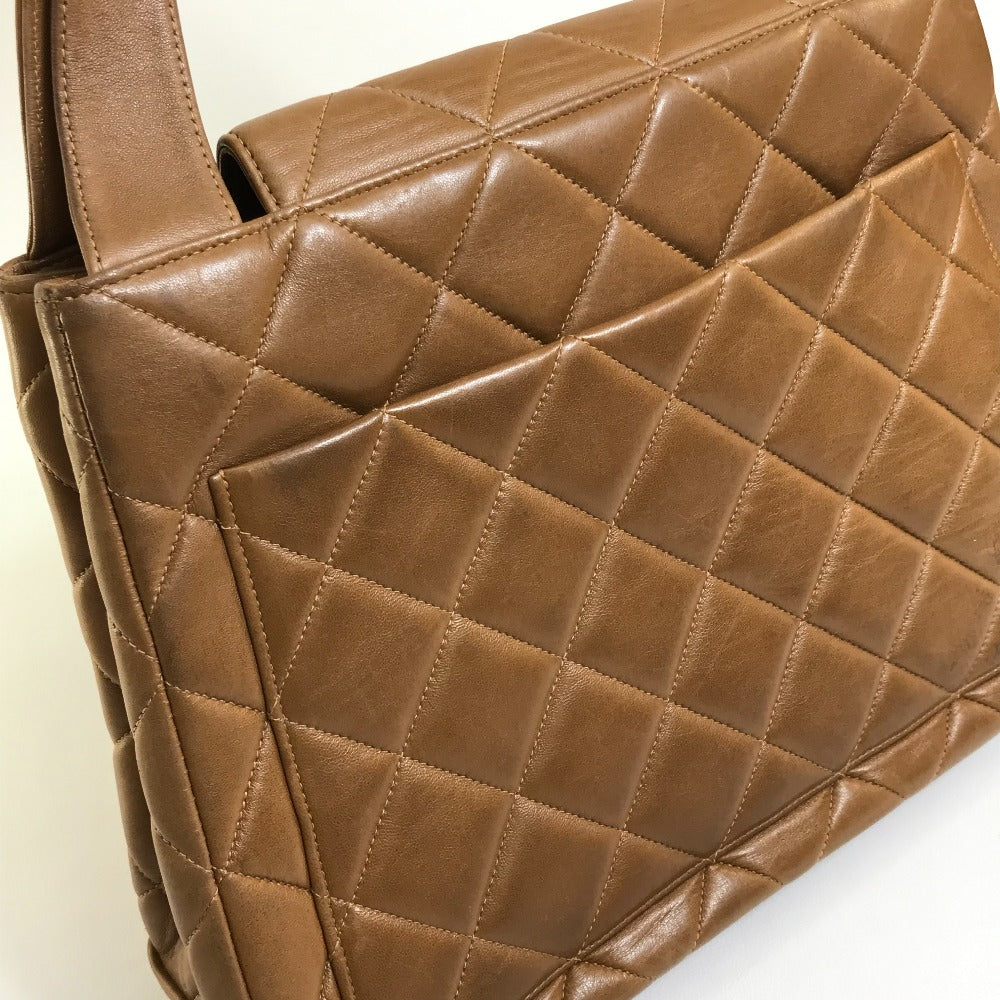 CHANEL Handbag lambskin Brown Matrasse CC COCO Mark Women Used Authentic