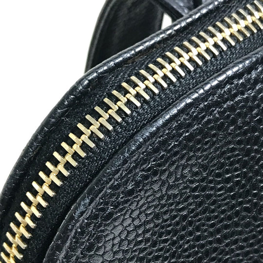 CHANEL Shoulder Bag Caviar skin black vintage COCO Mark CC Women Used Authentic