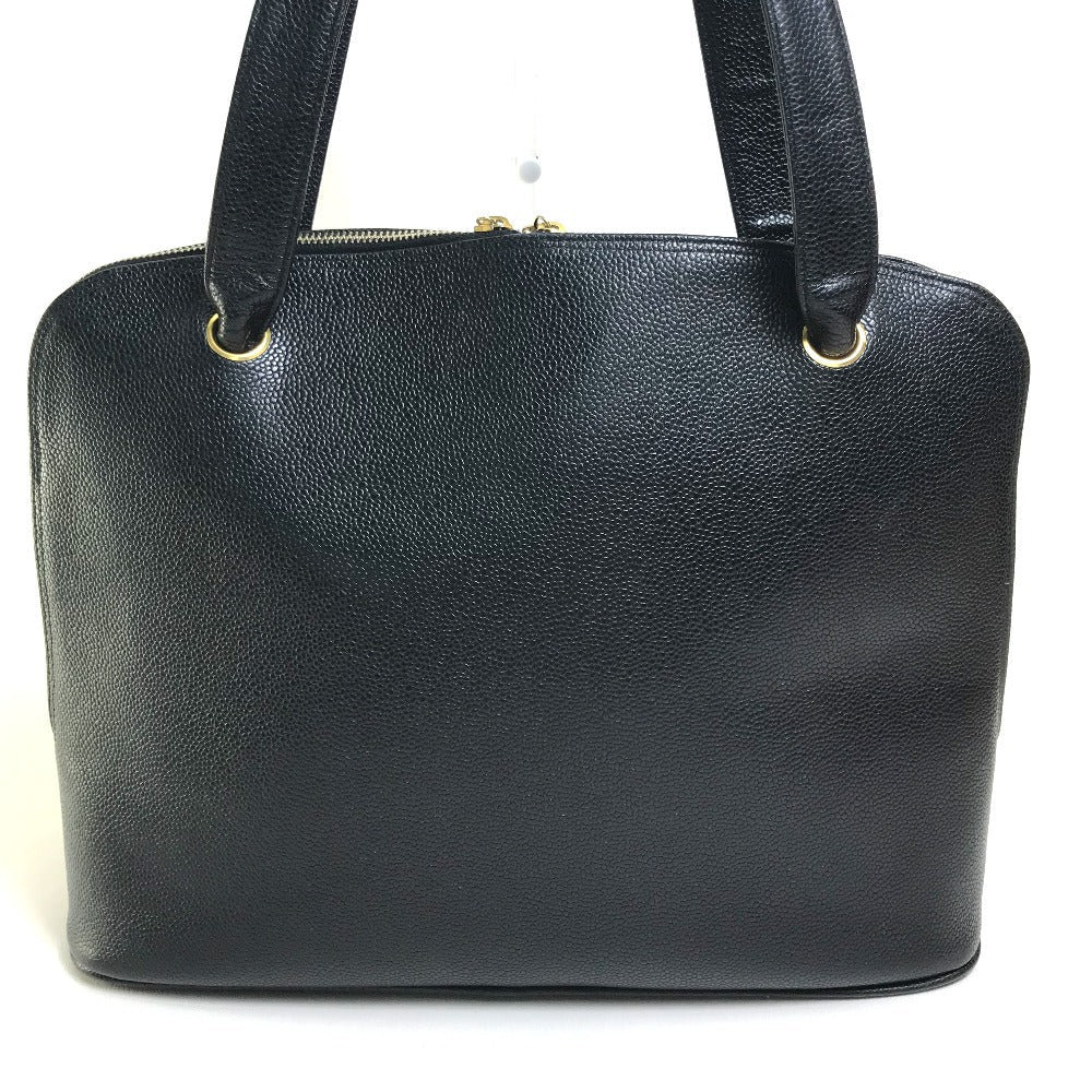 CHANEL Shoulder Bag Caviar skin black vintage COCO Mark CC Women Used Authentic