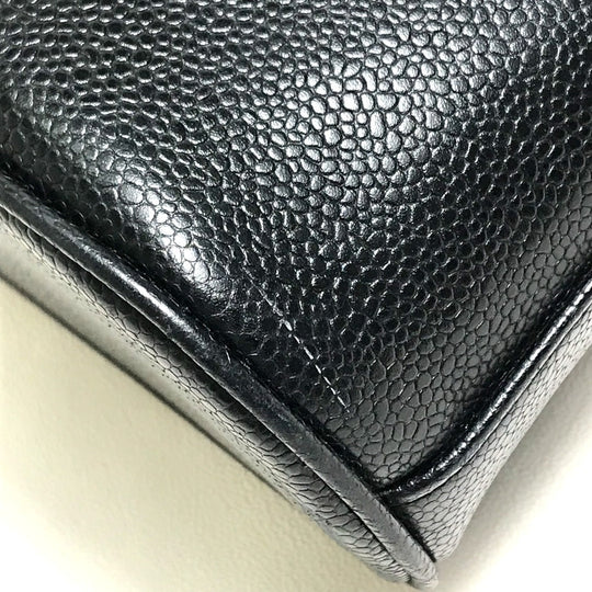 CHANEL Shoulder Bag Caviar skin black vintage COCO Mark CC Women Used Authentic