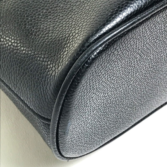 CHANEL Shoulder Bag Caviar skin black vintage COCO Mark CC Women Used Authentic