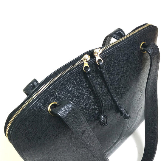 CHANEL Shoulder Bag Caviar skin black vintage COCO Mark CC Women Used Authentic