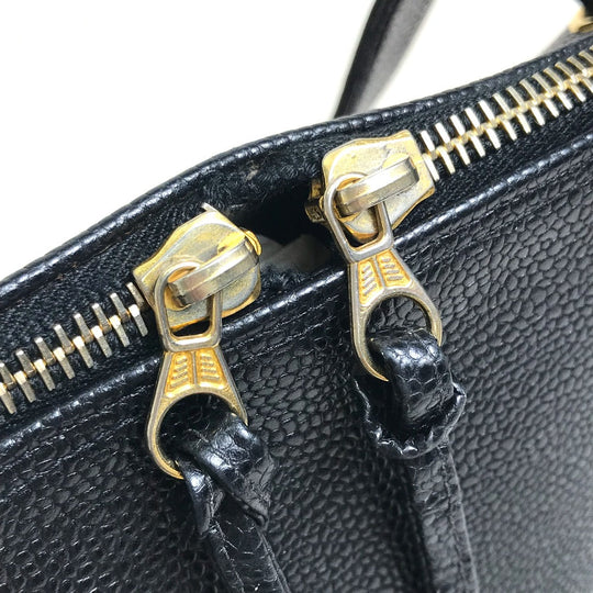 CHANEL Shoulder Bag Caviar skin black vintage COCO Mark CC Women Used Authentic