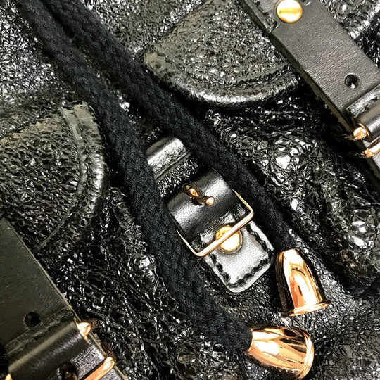 BALENCIAGA Handbag 128520 Embossed leather black One handle Chain Women Used Authentic