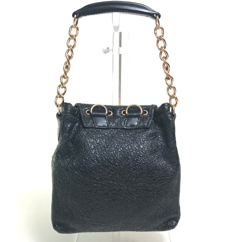 BALENCIAGA Handbag 128520 Embossed leather black One handle Chain Women Used Authentic