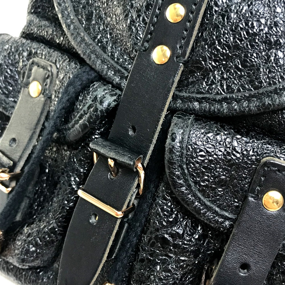 BALENCIAGA Handbag 128520 Embossed leather black One handle Chain Women Used Authentic