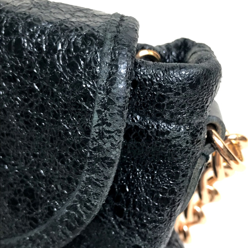 BALENCIAGA Handbag 128520 Embossed leather black One handle Chain Women Used Authentic
