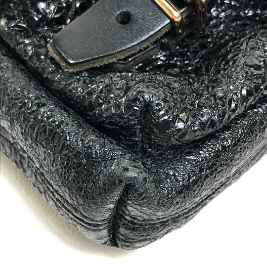 BALENCIAGA Handbag 128520 Embossed leather black One handle Chain Women Used Authentic
