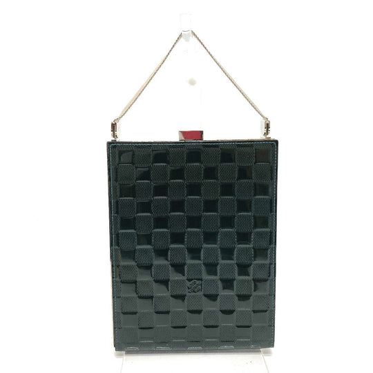LOUIS VUITTON Handbag M92105 Patent Leather, Damier Vernis Dark green Damier Vernis Anju GM Women Used Authentic