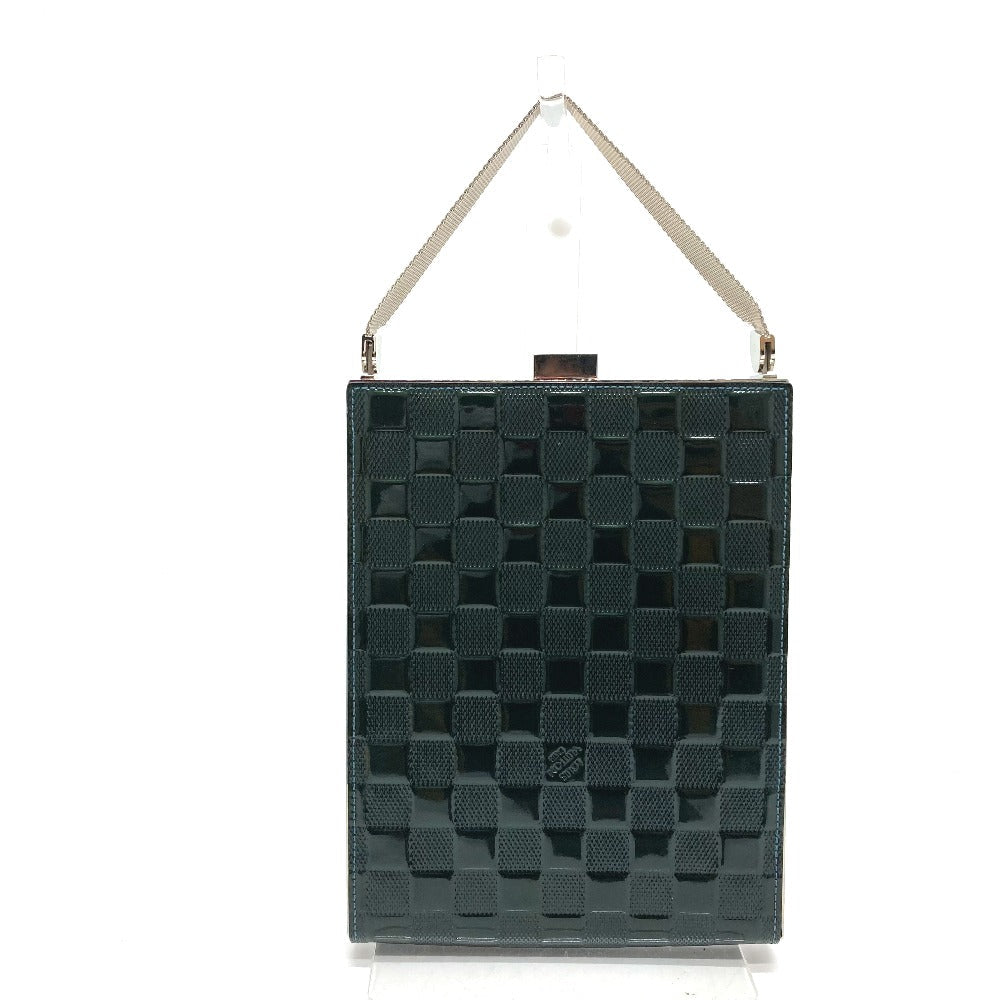 LOUIS VUITTON Handbag M92105 Patent Leather, Damier Vernis Dark green Damier Vernis Anju GM Women Used Authentic