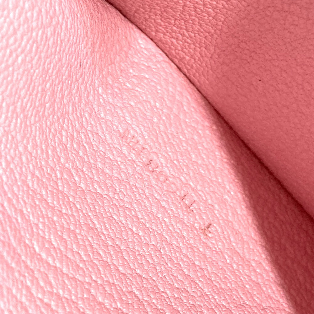 HERMES Long Wallet Purse Chevre Misol pink HMetal Beansufla Women Used Authentic