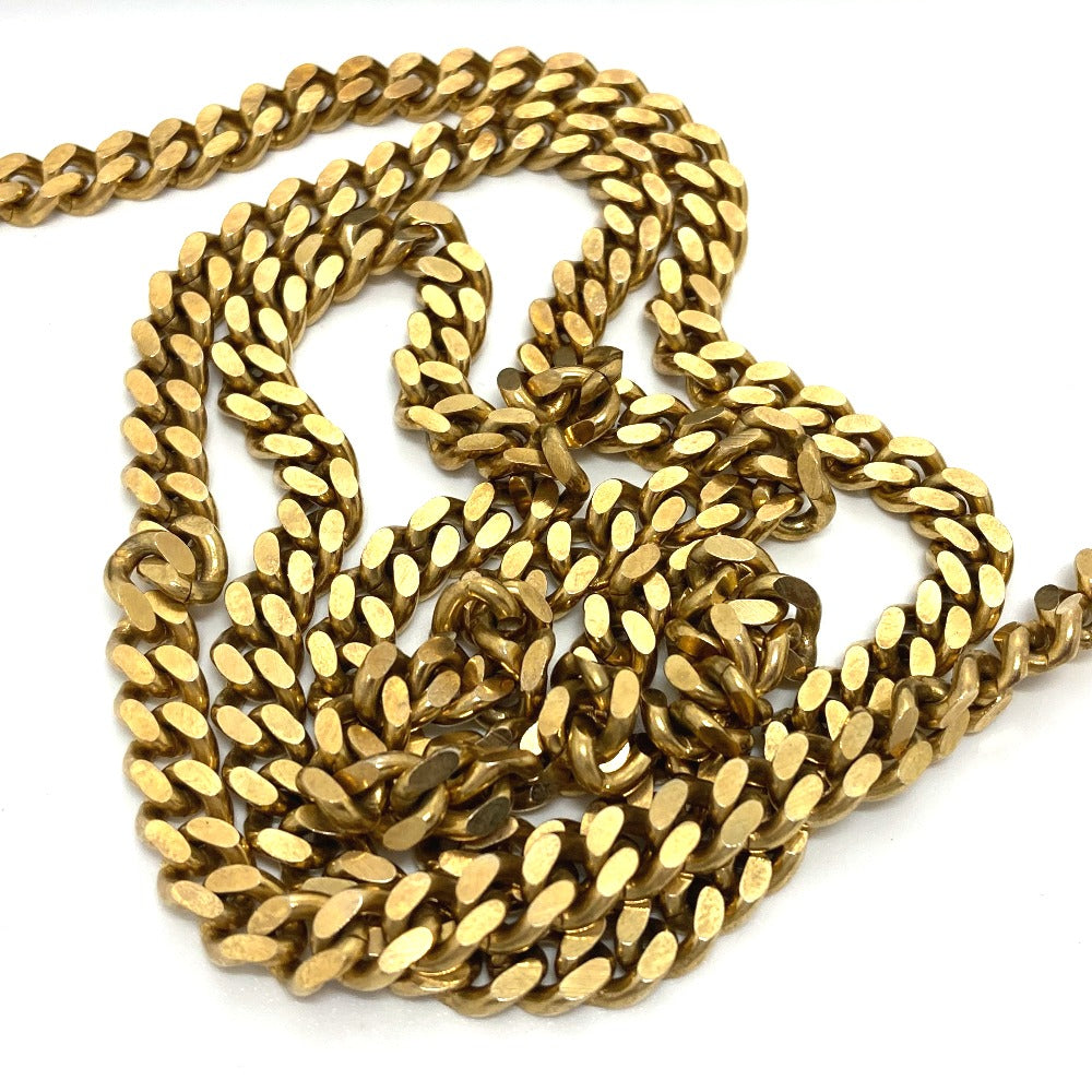 CELINE Shoulder Bag leather Brown logoMetal vintage Women Used Authentic