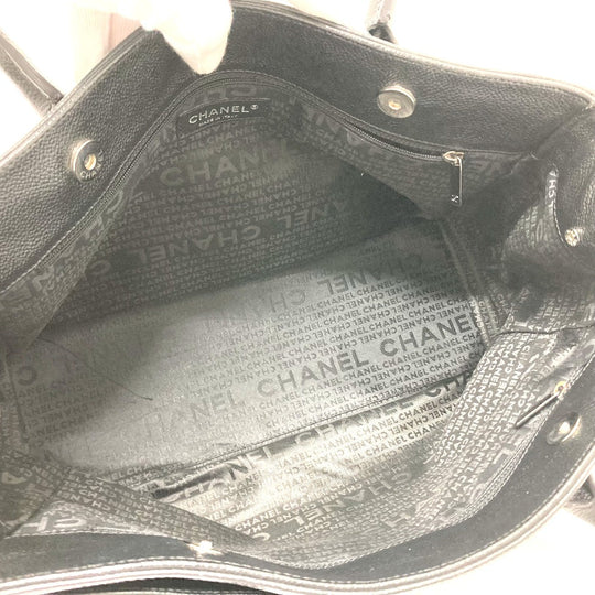 CHANEL Tote Bag A29292 leather black Executive Handbag Women Used Authentic