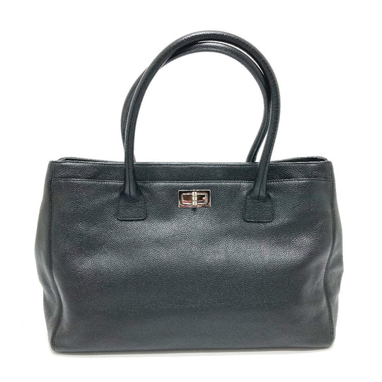 CHANEL Tote Bag A29292 leather black Executive Handbag Women Used Authentic