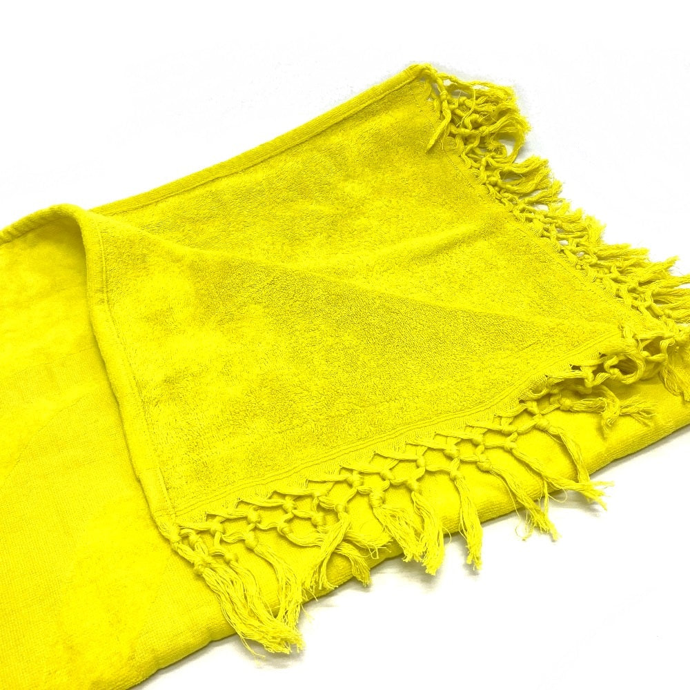 LOEWE towel cotton yellow fringe Paula's Ibiza unisex(Unisex) Used Authentic