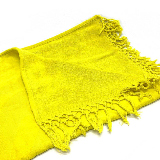LOEWE towel cotton yellow fringe Paula's Ibiza unisex(Unisex) Used Authentic
